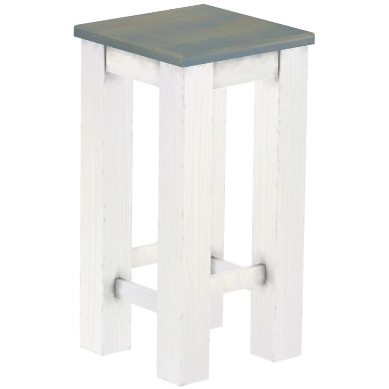 Barhocker Rio Classico Farbton Taubengrau Weiss massiver Pinien Holzhocker