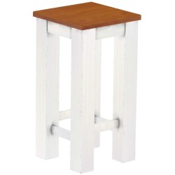 Barhocker Rio Classico Farbton Kirschbaum Weiss massiver Pinien Holzhocker