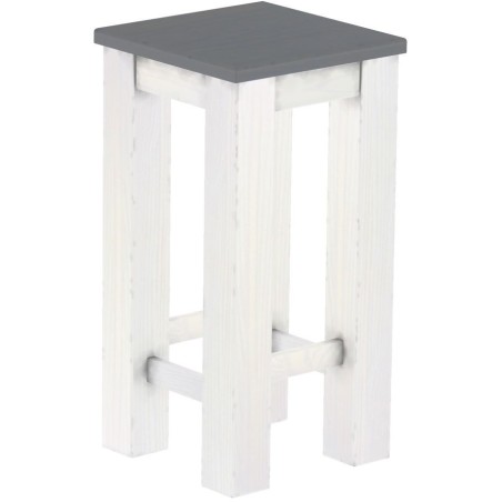 Barhocker Rio Classico Farbton Seidengrau Weiss massiver Pinien Holzhocker