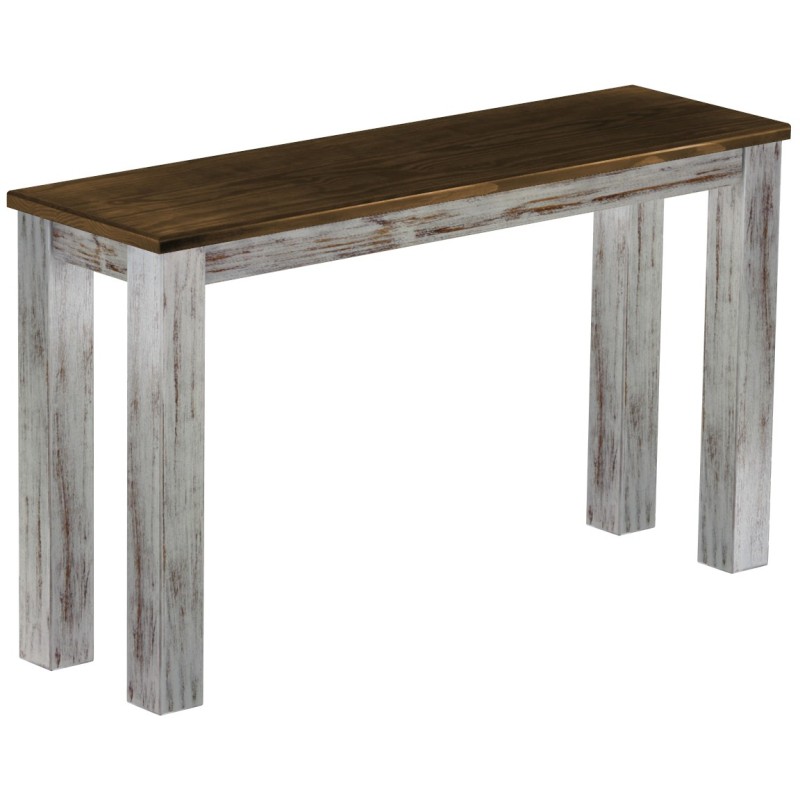 Hochbank 130 Rio Classico Farbton Shabby Platte Eiche massive Pinien Holzbank - Barbank