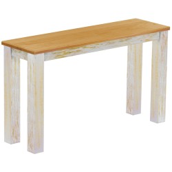 Hochbank 130 Rio Classico Farbton Shabby Platte Honig massive Pinien Holzbank - Barbank