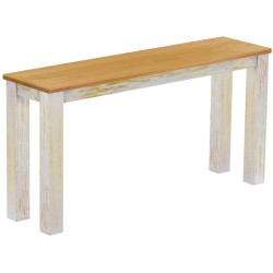 Hochbank 150 Rio Classico Farbton Shabby Platte Honig massive Pinien Holzbank - Barbank