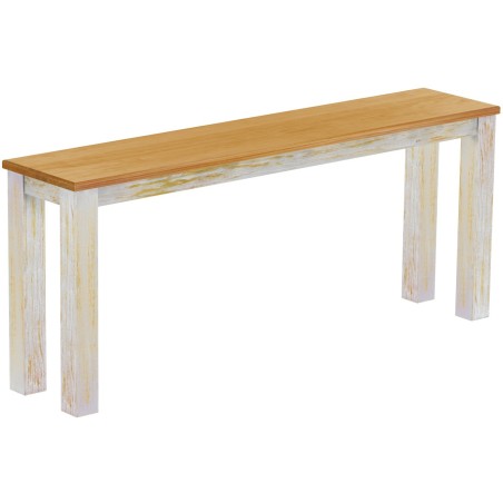 Hochbank 180 Rio Classico Farbton Shabby Platte Honig massive Pinien Holzbank - Barbank