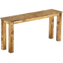 Hochbank 160 Rio Classico Farbton Pinie geflammt massive Pinien Holzbank - Barbank