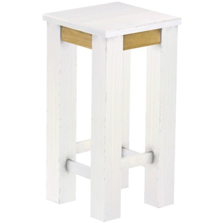 Barhocker Rio Classico Farbton Snow Brasil massiver Pinien Holzhocker