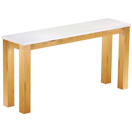 Hochbank 150 Rio Classico Farbton Honig Platte weiss massive Pinien Holzbank - Barbank