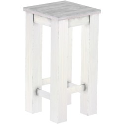 Barhocker Rio Classico Farbton Beton Weiss massiver Pinien Holzhocker