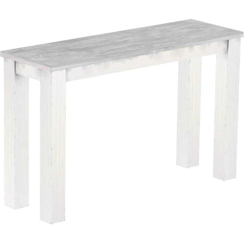 Hochbank 120 Rio Classico Farbton Beton Weiss massive Pinien Holzbank - Barbank