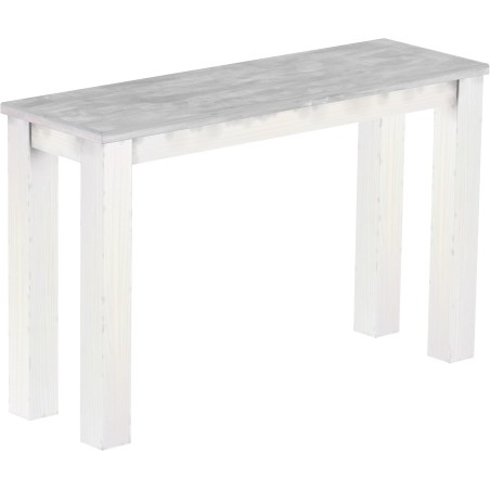 Hochbank 120 Rio Classico Farbton Beton Weiss massive Pinien Holzbank - Barbank