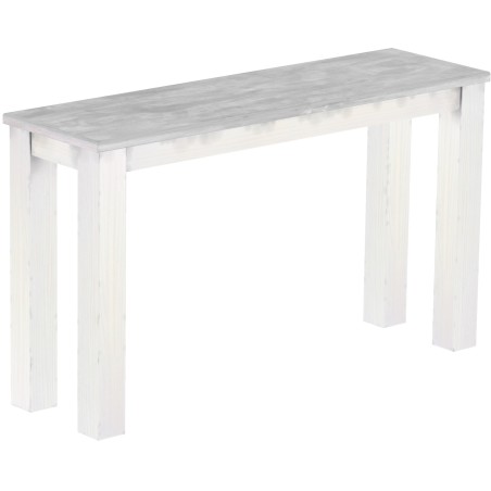 Hochbank 130 Rio Classico Farbton Beton Weiss massive Pinien Holzbank - Barbank