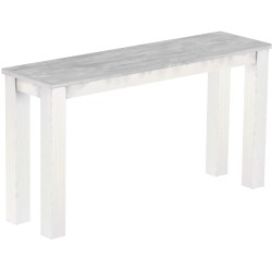 Hochbank 140 Rio Classico Farbton Beton Weiss massive Pinien Holzbank - Barbank