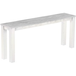 Hochbank 180 Rio Classico Farbton Beton Weiss massive Pinien Holzbank - Barbank