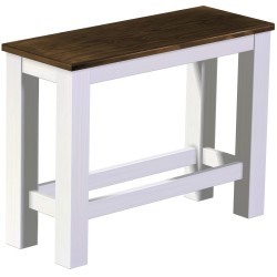 Hochbank 100 Rio Classico mit Fußleisten Eiche Weiss massive Pinien Holzbank - Barbank