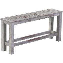 Hochbank 160 Rio Classico mit Fußleisten Shabby Nussbaum massive Pinien Holzbank - Barbank