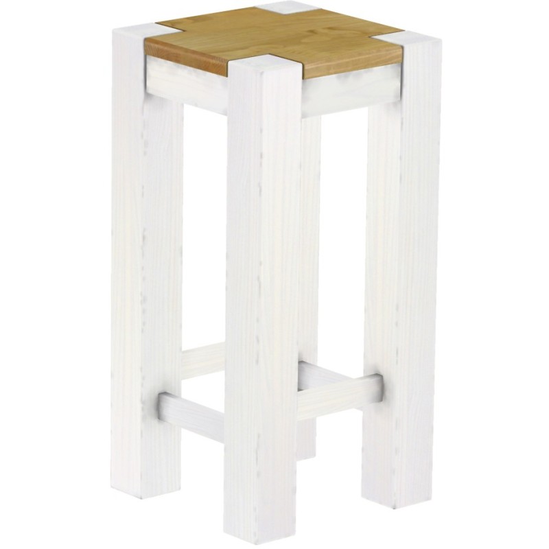 Barhocker Rio Kanto Farbton Brasil Weiss massiver Pinien Holzhocker