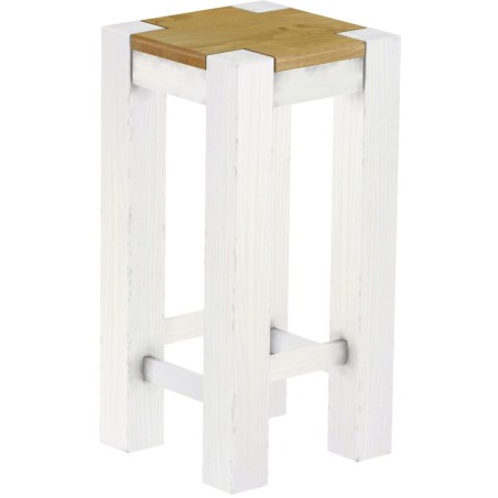 Barhocker Rio Kanto Farbton Brasil Weiss massiver Pinien Holzhocker