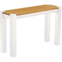 Hochbank 120 Rio Kanto Farbton Honig Weiss massive Pinien Holzbank - Barbank