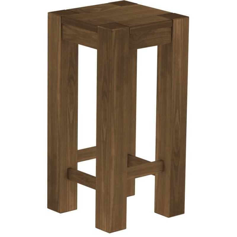 Barhocker Rio Kanto Farbton Nussbaum massiver Pinien Holzhocker