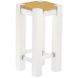 Barhocker Rio Kanto Farbton Eiche hell Weiss massiver Pinien Holzhocker