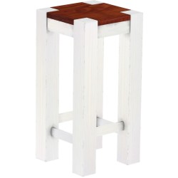 Barhocker Rio Kanto Farbton Mahagoni Weiss massiver Pinien Holzhocker