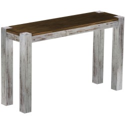 Hochbank 130 Rio Kanto Farbton Shabby Platte Eiche massive Pinien Holzbank - Barbank