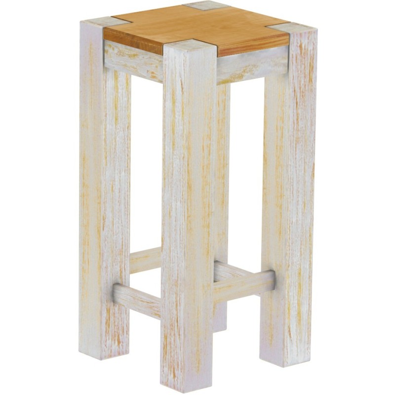 Barhocker Rio Kanto Farbton Shabby Platte Honig massiver Pinien Holzhocker