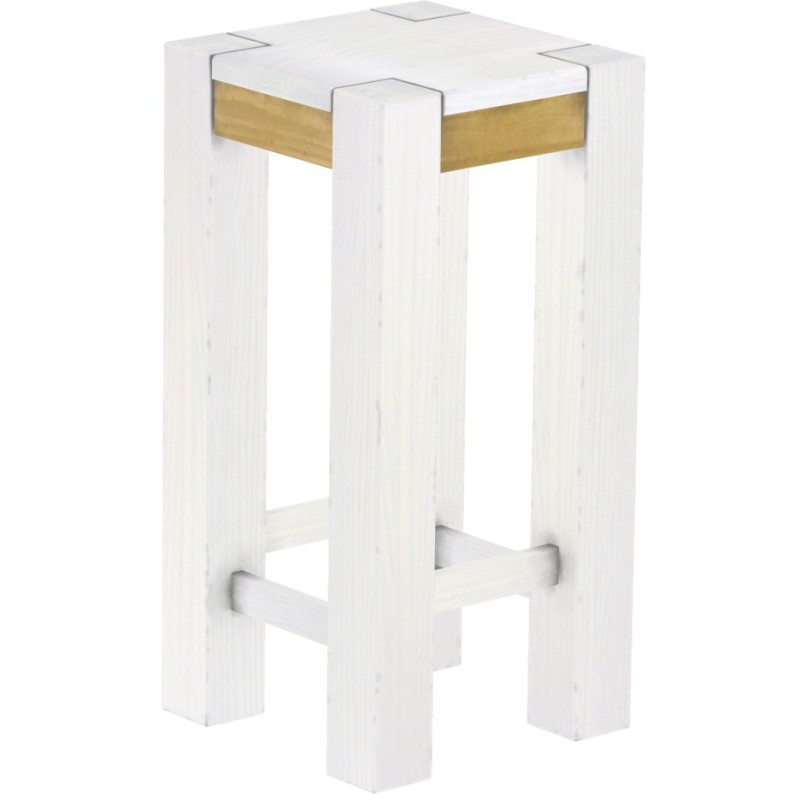 Barhocker Rio Kanto Farbton Snow Brasil massiver Pinien Holzhocker