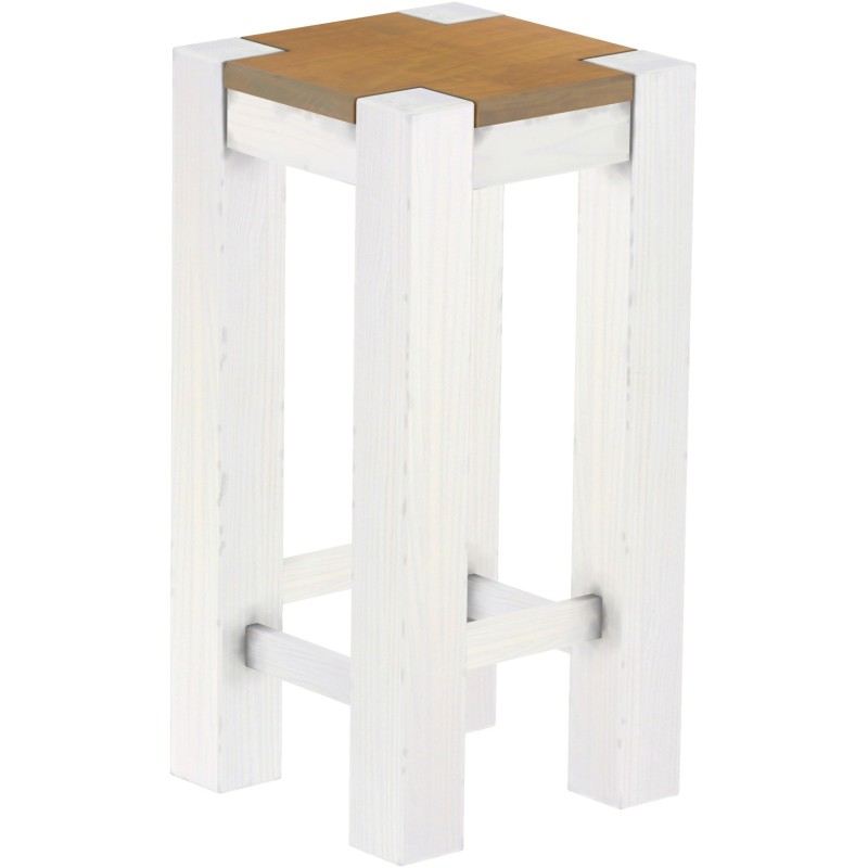 Barhocker Rio Kanto Farbton Eiche natur weiss massiver Pinien Holzhocker