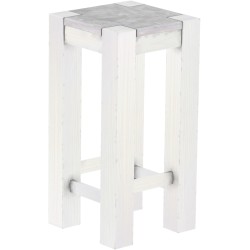 Barhocker Rio Kanto Farbton Beton Weiss massiver Pinien Holzhocker