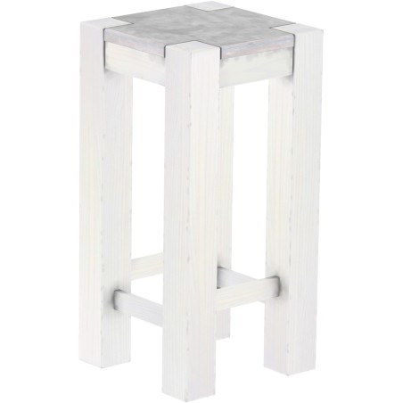 Barhocker Rio Kanto Farbton Beton Weiss massiver Pinien Holzhocker