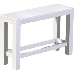 Hochbank 120 Rio Kanto mit Fußleisten Pinie Weiss massive Pinien Holzbank - Barbank