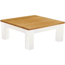 Couchtisch 90x90 Rio Classico Honig Weiss massiver Pinien Wohnzimmertisch