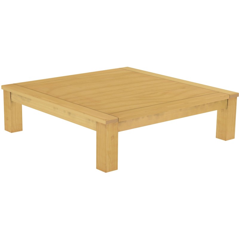 Couchtisch 140x140 Rio Classico Eiche hell massiver Pinien Wohnzimmertisch  - Tischplatte mit Sperrholzeinlage