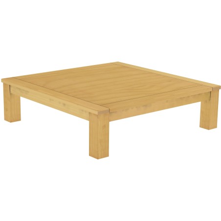 Couchtisch 140x140 Rio Classico Eiche hell massiver Pinien Wohnzimmertisch  - Tischplatte mit Sperrholzeinlage