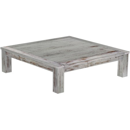 Couchtisch 140x140 Rio Classico Shabby Eiche massiver Pinien Wohnzimmertisch  - Tischplatte mit Sperrholzeinlage