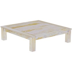 Couchtisch 140x140 Rio Classico Shabby Honig massiver Pinien Wohnzimmertisch  - Tischplatte mit Sperrholzeinlage