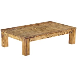 Couchtisch 150x90 Rio Classico Pinie geflammt massiver Pinien Wohnzimmertisch