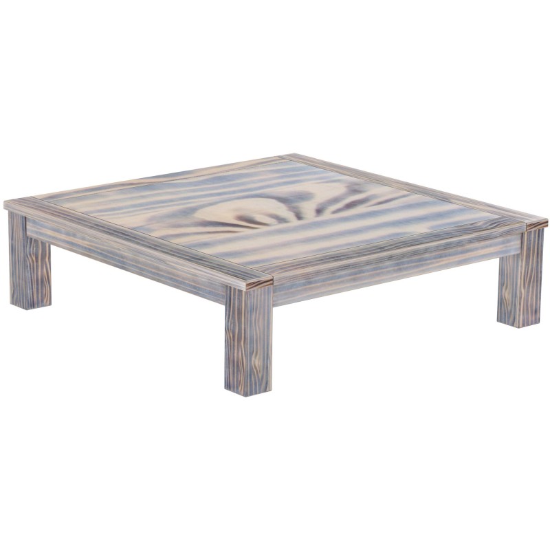 Couchtisch 140x140 Rio Classico Zebra Afrika massiver Pinien Wohnzimmertisch  - Tischplatte mit Sperrholzeinlage