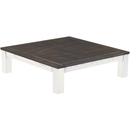 Couchtisch 140x140 Rio Classico Granitgrau Weiss massiver Pinien Wohnzimmertisch  - Tischplatte mit Sperrholzeinlage
