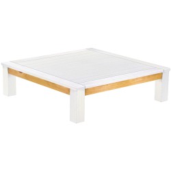 Couchtisch 140x140 Rio Classico Snow Honig massiver Pinien Wohnzimmertisch  - Tischplatte mit Sperrholzeinlage