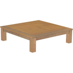 Couchtisch 140x140 Rio Classico Eiche natur massiver Pinien Wohnzimmertisch  - Tischplatte mit Sperrholzeinlage