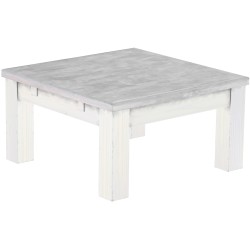 Couchtisch 73x73 Rio Classico Beton Weiss massiver Pinien Wohnzimmertisch