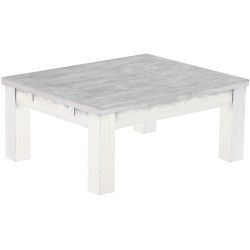 Couchtisch 90x73 Rio Classico Beton Weiss massiver Pinien Wohnzimmertisch