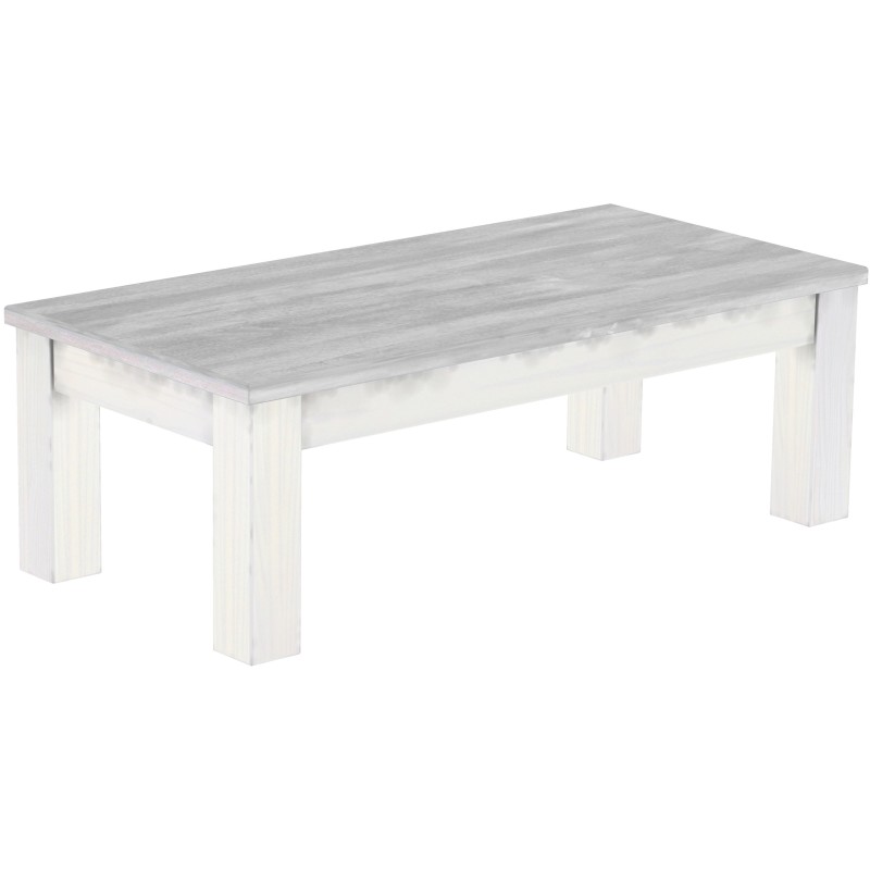 Couchtisch 115x56 Rio Classico Beton Weiss massiver Pinien Wohnzimmertisch