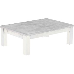 Couchtisch 120x80 Rio Classico Beton Weiss massiver Pinien Wohnzimmertisch