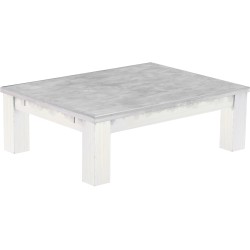 Couchtisch 120x90 Rio Classico Beton Weiss massiver Pinien Wohnzimmertisch