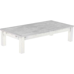 Couchtisch 160x80 Rio Classico Beton Weiss massiver Pinien Wohnzimmertisch