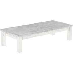 Couchtisch 170x73 Rio Classico Beton Weiss massiver Pinien Wohnzimmertisch