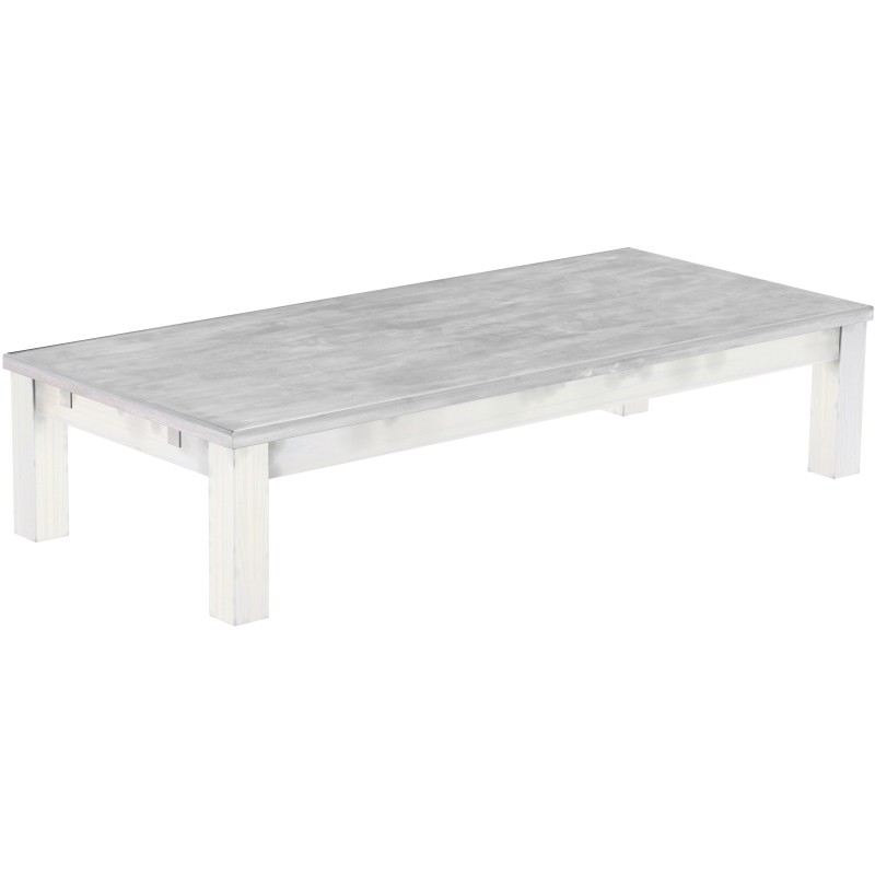 Couchtisch 180x80 Rio Classico Beton Weiss massiver Pinien Wohnzimmertisch