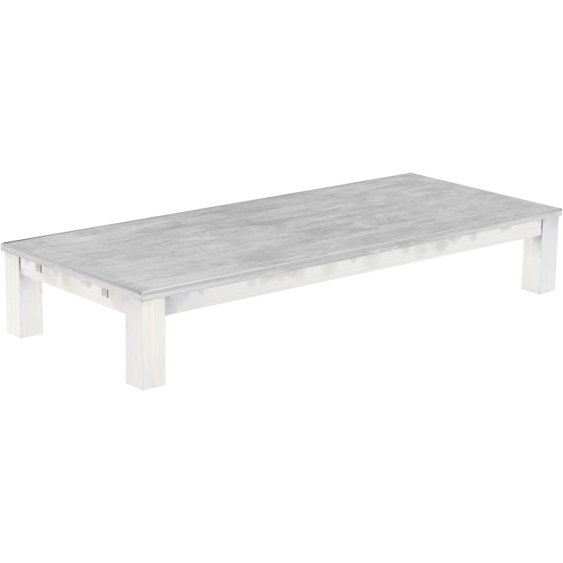 Couchtisch 240x100 Rio Classico Beton Weiss massiver Pinien Wohnzimmertisch